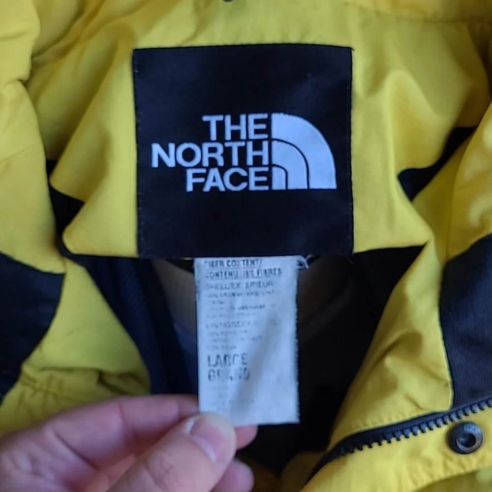 THE NORTH‎ FACE Yellow Black Nylon Mens Sz Large Jacket Coat 90s VTG TNF